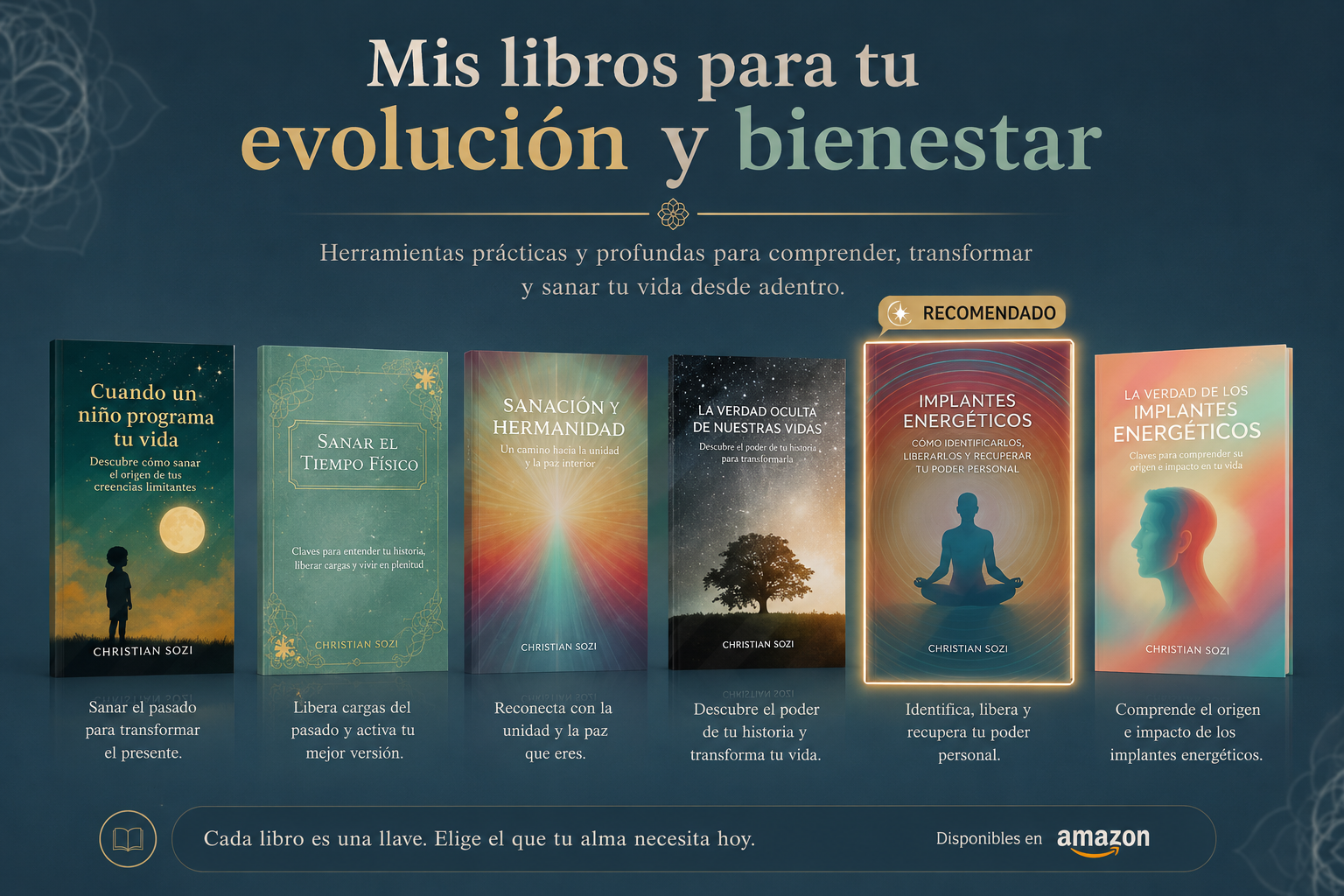 Libros de Christian Sozi sobre consciencia, transformación e implantes energéticos
